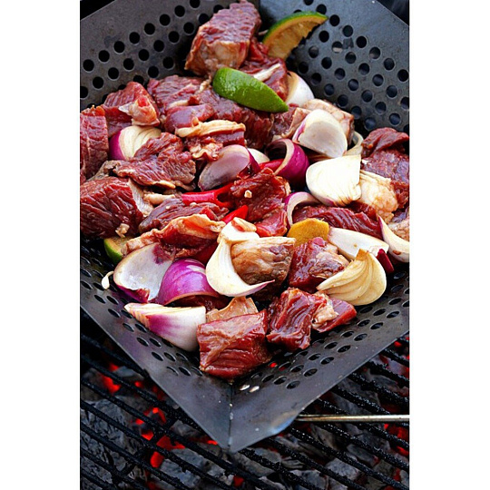 Сковорода-гриль 300 мм, Forester, нержавеющая сталь, антипригарное покрытие, рукоятка дерево, BQ-N14