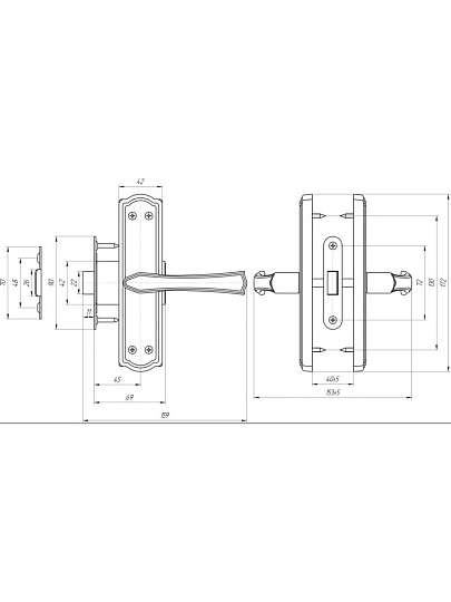Защелка Avers, ЗЩ1-2-6, 20991, медь, сталь