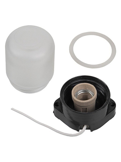 Светильник для бани, General Lighting Systems, GCF-SNP-60-E27-IP65-W,4377, 60 Вт, E27, на 1 лампочку, IP65, НПБ-400, КСС-001, 230В, пластик, черный, 437785