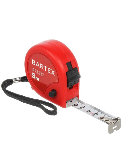 Рулетка 5х19 мм, с фиксатором, + кнопка, Bartex, M-58