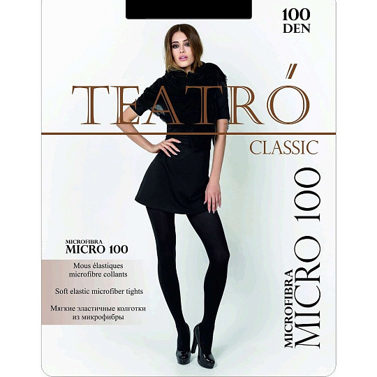 Колготки Teatro, Micro, 20 DEN, р. 2, nero/черные, без шортиков, двойной пояс