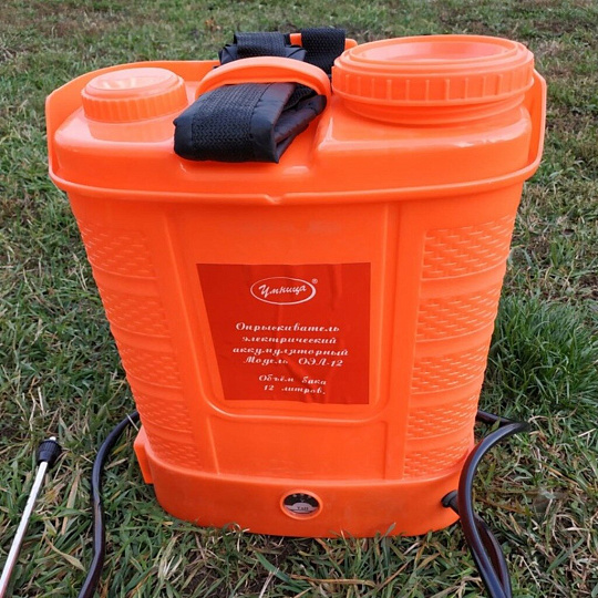 Опрыскиватель аккумуляторный, Умница, 12 л, Li-ion, 8 А.ч, 12 В, пластик, ранцевый, телескопическая штанга, 900 мм, 3.1 л/мин, ОЭЛ-12, L7468