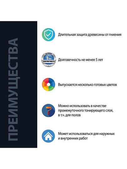 Лак VGT, антисептик, полуглянцевый, акриловый, бесцветный, для внутренних и наружных работ, 0.9 кг
