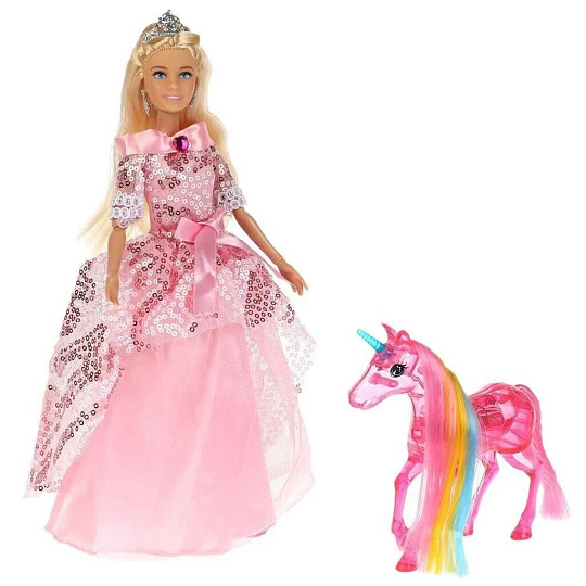 Кукла Карапуз, София, 29 см, руки и ноги сгибаются, со светящимся единорогом, 66001P-UL1-S-BB