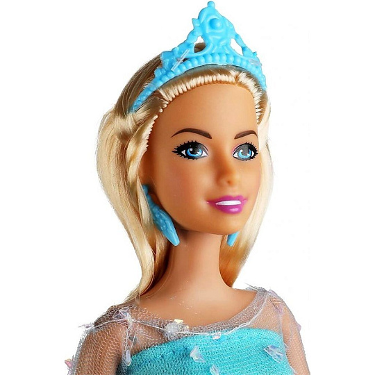Кукла Карапуз, София снежная принцесса, 29 см, в голубом платье, расческа в комплекте, пластмасса, 66001P-F1-S-BB