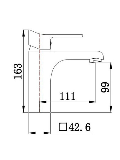 Смеситель для раковины, РМС, короткий излив, с картриджем, SL137-001F