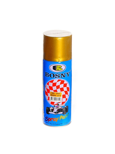 Краска аэрозольная, Bosny, №352, акрилово-эпоксидная, универсальная, глянцевая, золотисто-бронзовая, 0.4 кг