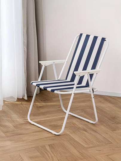 Кресло складное шезлонг 52х47х75 см, DW-1013, черно-белое, полиэстер, 80 кг, Ecos, 993128