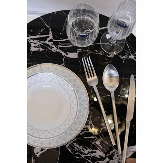 Сервиз столовый фарфор, 25 предметов, на 6 персон, Repast, Серебряная сетка, 1025S09 G077