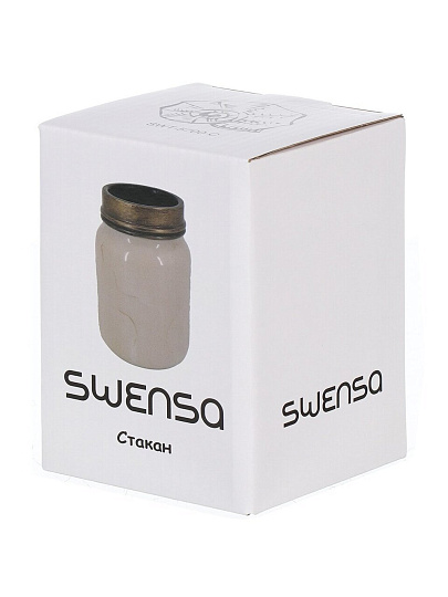Стакан 11х8 см, полирезина, бежевый, Swensa, Rome, SWT-5700-C