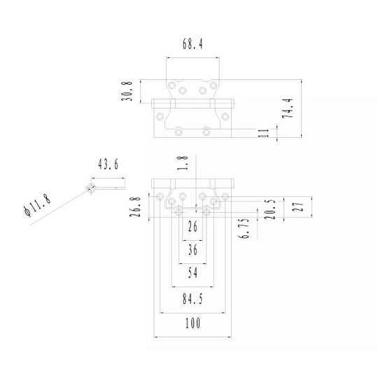 Петля накладная для деревянных дверей, Фабрика Замков, универсальная, E-2BB-100 PB, 101776, пакет 50/100, золото