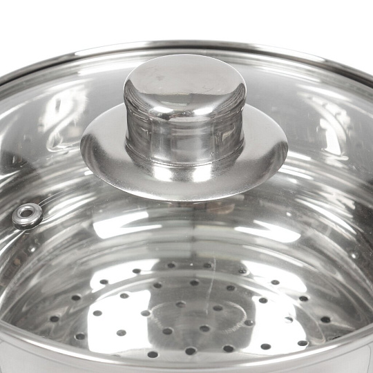 Пароварка нержавеющая сталь, 5.5 л, 4 секции, Rainstahl, Berlinger, крышка стекло, индукция, 5101-02RS\ST