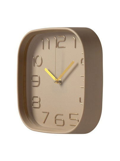 Часы настенные, кварцевые, 25х25 см, корпус бежевые, квадратные, Рубин, Классика, 2500-003