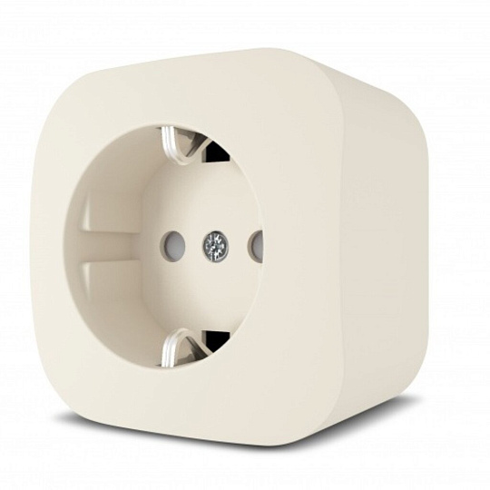 Розетка открытой установки, 1 гнездо, без заземления, кремовая, Quel, Flos, 4202-0101-00202