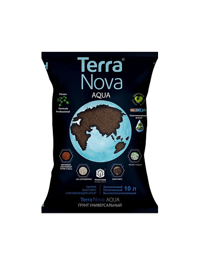 Грунт Aqua, универсальный, с биогумусом и перлитом, 10 л, Terra Nova