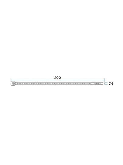 Хомут стяжной кабельный, 7.6х200 мм, нейлон, 100 шт, белый, Rexant, 07-0202