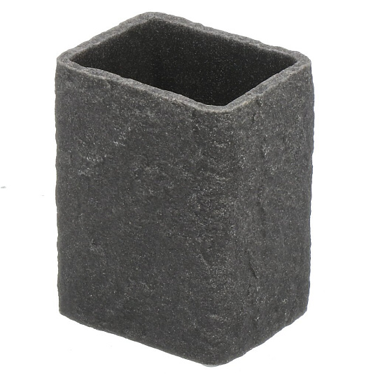 Стакан для зубных щеток, полирезин, Fora, Stone Black, FOR-STN44BL