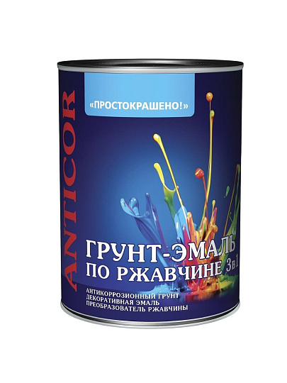 Грунт-эмаль Простокрашено, по ржавчине, алкидная, голубая, 1.8 кг