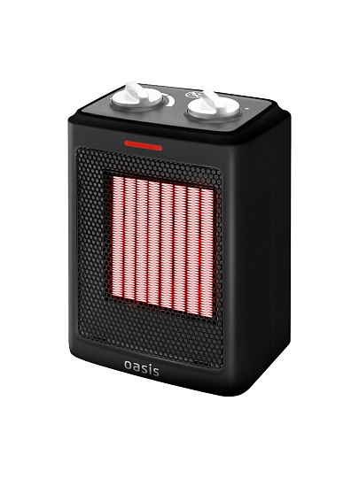 Тепловентилятор Oasis, KT-15, напольный, 1.5 кВт, 20 м2, черный