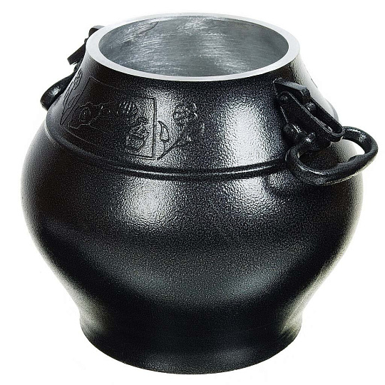 Казан афганский алюминий, 8 л, с крышкой, с ручками, черный, Rashko Baba, ach8