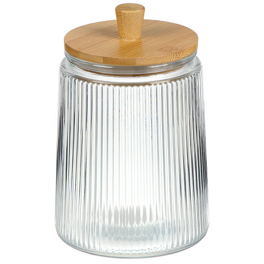 Банка с бамбуковой крышкой, 1.3 л, 12х12х19 см, Pump, Daniks