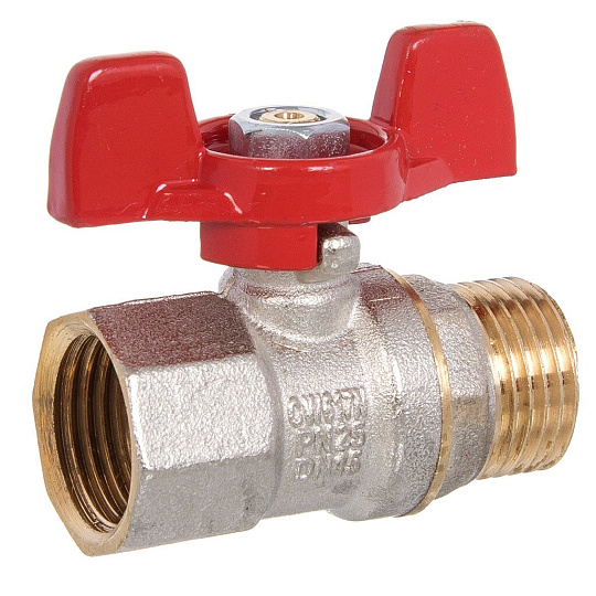 Кран для воды, 3/4", г-ш, ручка-бабочка, PN25, РосТурПласт