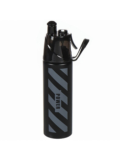 Термобутылка для воды нержавеющая сталь, 0.5 л, Daniks, колба нержавеющая сталь, с распылителем, черно-серые, SL-099-black-grey