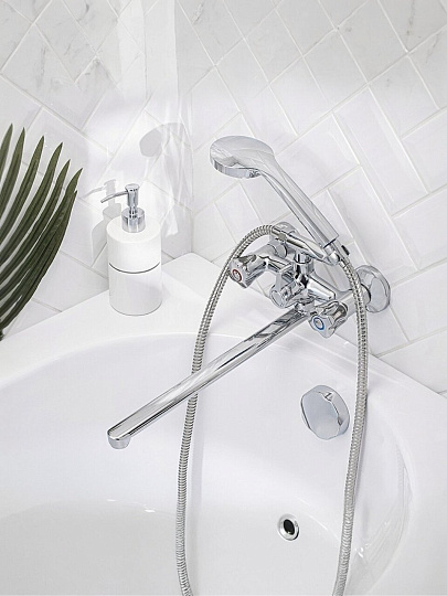 Смеситель для ванны, РМС, с кран-буксой, хром, SL116-140