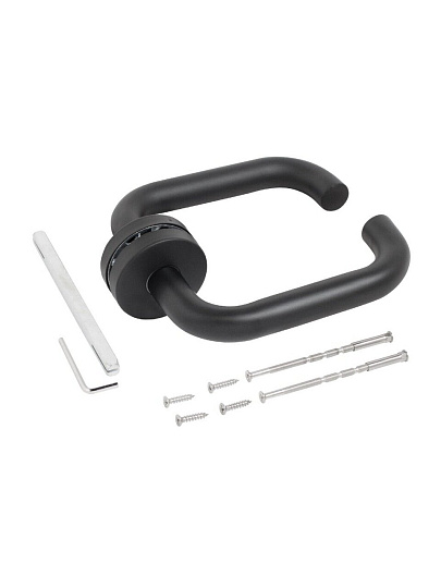 Ручка дверная Стандарт, 0203 SS (60-90) BLACK INOX, 14 872, черная, нержавеющая сталь