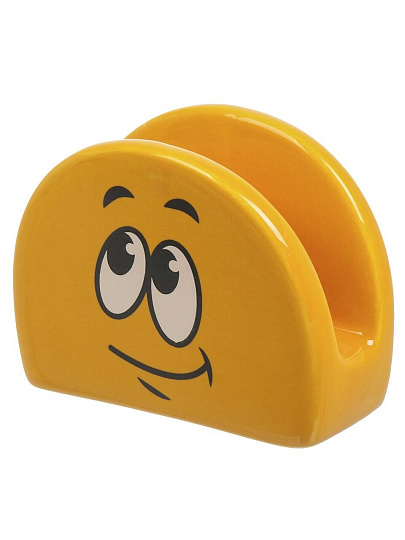Салфетница керамика, 10.5х4.5х8 см, желтая, Dolomite, Smile, подарочная упаковка, L2520877
