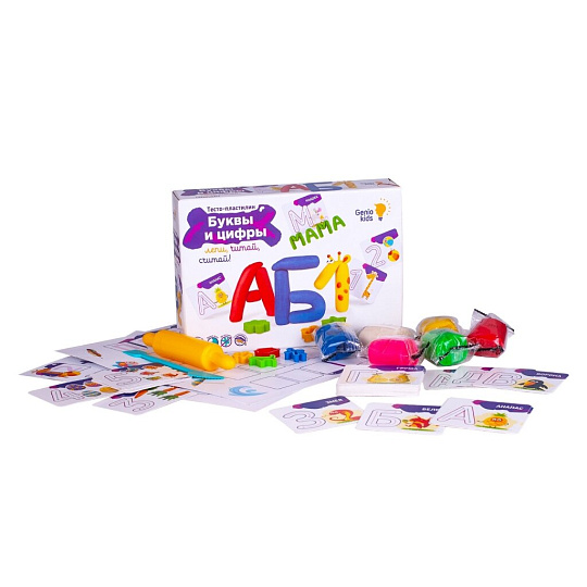 Игровой набор Genio Kids, Тесто-пластилин Буквы и цифры, TA1083