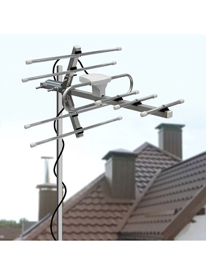 Антенна телевизионная DVB-T2, 8 дБ, цифровое тв, Rexant, RX-410, наружная, 34-0410