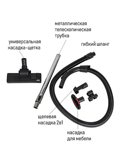 Пылесос JVC, JH-VC410, 2200 Вт, с контейнером, 3 л, сухая уборка, циклон, синий