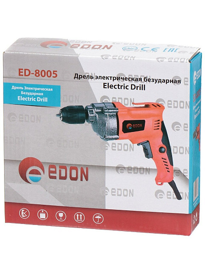 Дрель Edon, ED-8005, быстрозажимной патрон, 10 мм, 800 Вт, 1 скорость
