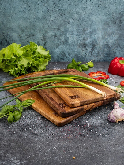 Доска разделочная акация, 28х20х1.5 см, с ручкой, прямоугольная, Taller, TR-52223