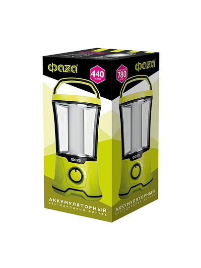 Фонарь кемпинговый, встроенный аккумулятор, ФАZА, AccuF5-L20W-gn, зарядка от сети 220 В, ABS-пластик, зеленый, аккумуляторный, 5015883