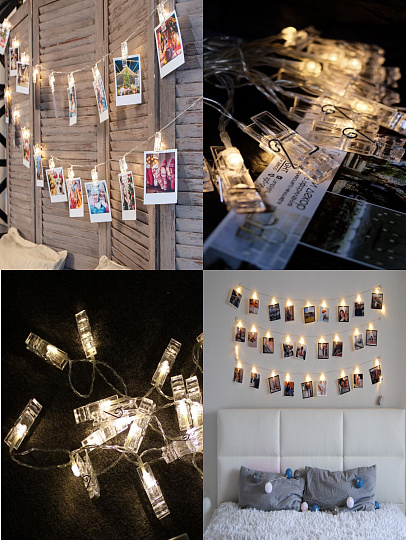 Гирлянда 15 ламп, 3 м, 8 режимов, Прищепки, TDM Electric, свет белый, прозрачная, в помещении, сетевая, светодиодная, 250 В, IP20, SQ0361-0093