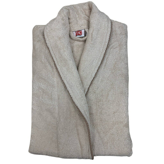 Халат унисекс, махровый, 60% хлопок, 40%бамбук, бежевый, L-XL, ТАС, Bej, 6 123