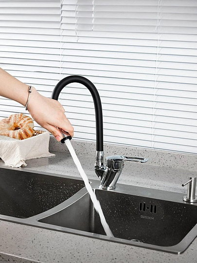 Смеситель для кухни, Frud, гибкий излив, с картриджем, R41055-2
