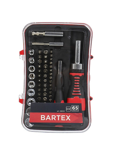 Набор инструментов Bartex, металл, пластик, кейс, 65 предметов