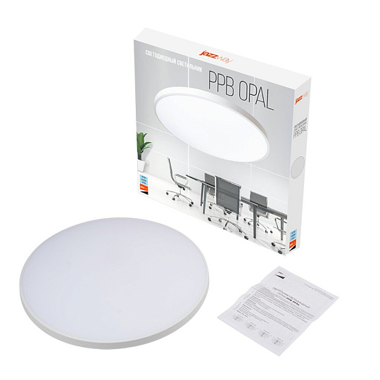 Светильник светодиод, JazzWay, PPB OPAL, 48 Вт, 6500 К, 3840 Лм, IP20, d370х55 мм, бел, 5060920
