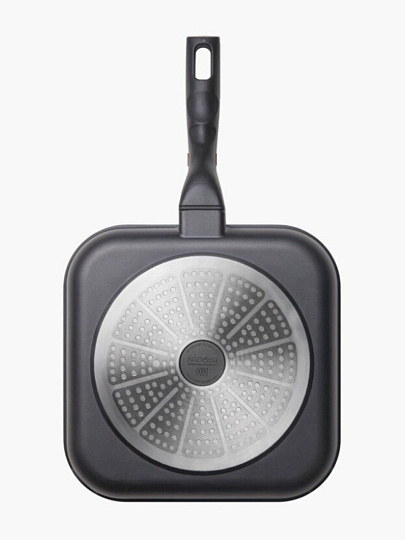 Сковорода-гриль алюминий, 26 см, антипригарное покрытие, Nadoba, Vilma, съемная ручка, квадрат, индукция, 728220