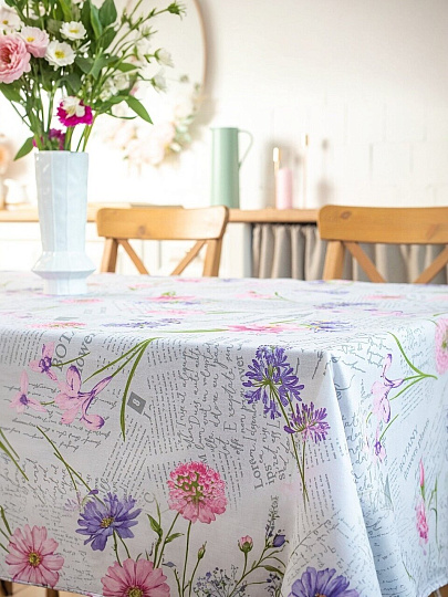 Клеенка 1.4х20 м, хлопок, с акриловым покрытием, Flora, 3258