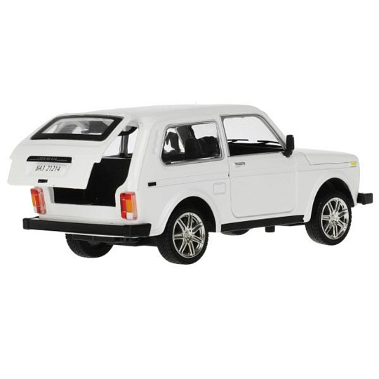 Машина детская Технопарк, Lada 4х4, 17 см, инерционная, со светом и звуком, металл, пластик, VAZ-21214-W, белая