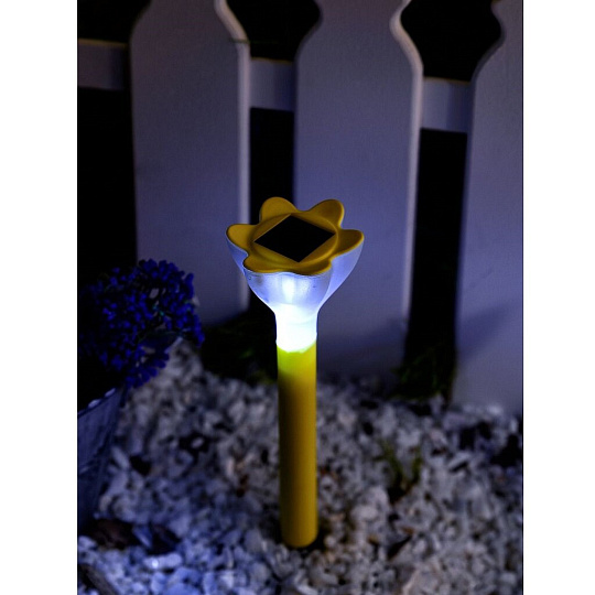 Фонарь садовый Uniel, USL-С-419/PT305, на солнечной батарее, грунтовый, пластик, 6х30.5 см, желтый