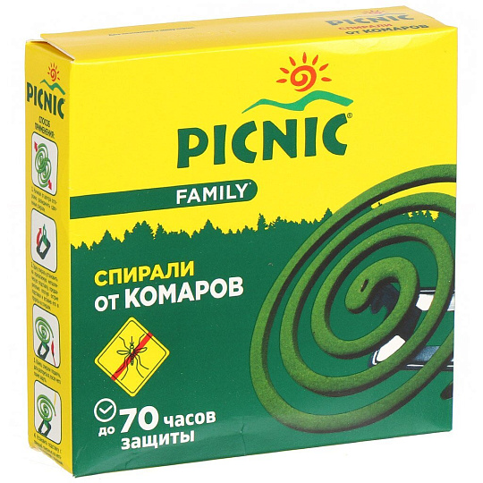 Репеллент от комаров, спираль, Picnic, Family, 10 шт