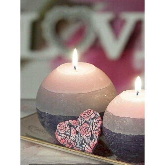 Свеча декоративная, 10 см, шар, Bartek Candles, Мерси