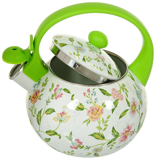 Чайник сталь, эмалированное покрытие, 2.2 л, со свистком, ручка пластиковая, Aurora, Прованс, 1906