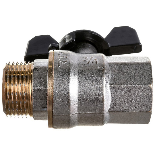 Кран для воды, 3/4", г-ш, ручка-бабочка, PN40, индивидуальная упаковка, РосТурПласт