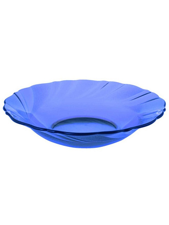 Тарелка суповая, стекло, 20 см, круглая, Sea brim Saphir, 50181-06, синяя